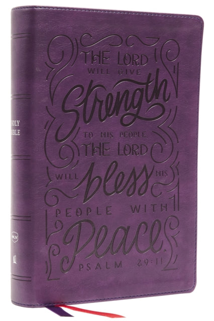 Book cover of: NKJV, Giant Print Center-Column Reference Bible, Verse Art Cover Collection, Leathersoft, Purple, Thumb Indexed, Red Letter, Comfort Print. By: Zondervan Publishing Company