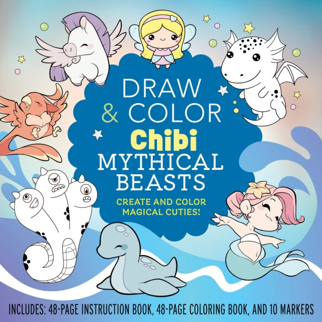 Book cover of: Draw and Color Chibi Mythical Beasts Kit