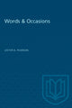 Book cover of: Words & Occasions. By: Lester B. Pearson