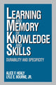 Book cover of: Learning and Memory of Knowledge and Skills
