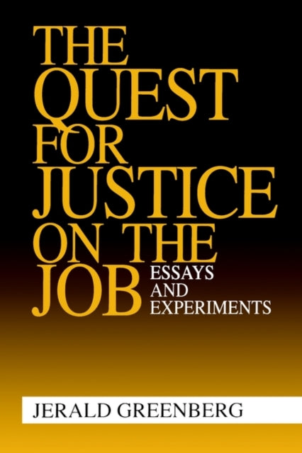 Book cover of: Quest for Justice on the Job. By: Jerald Greenberg