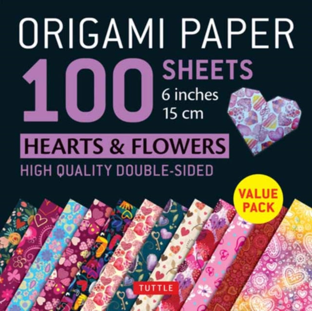 Book cover of: Origami Paper 100 sheets Hearts & Flowers 6" (15 cm). By: Tuttle Tuttle Publishing