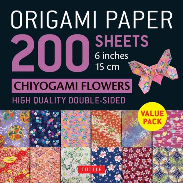 Book cover of: Origami Paper 200 sheets Chiyogami Flowers 6" (15 cm). By: Tuttle Tuttle Studio