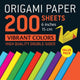 Book cover of: Origami Paper 200 sheets Vibrant Colors 6" (15 cm). By: Tuttle Tuttle Studio