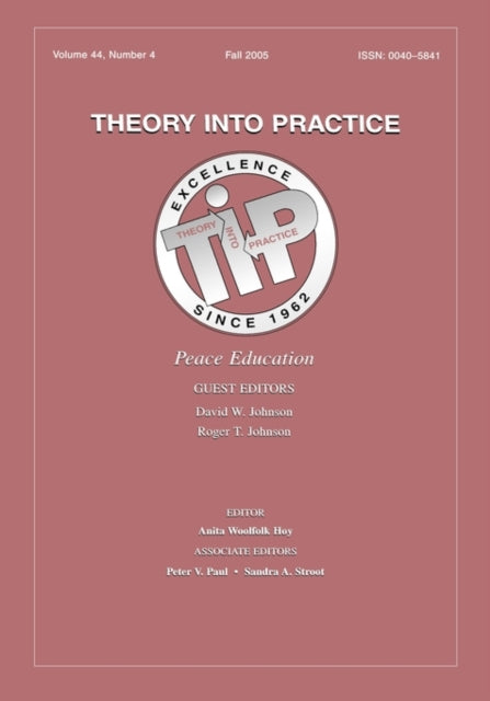Book cover of: Peace Education Tip V44#4. By: JOHNSON/JOHNSON