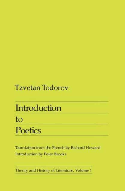 Book cover of: Introduction to Poetics
