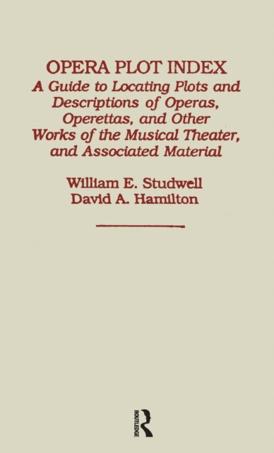 Book cover of: Opera Plot Index. By: David Hamilton