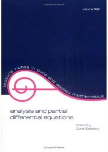 Book cover of: Analysis and Partial Differential Equations. By: Sadosky