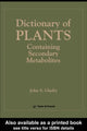 Book cover of: Directory Of Plants Containing Secondary Metabolites