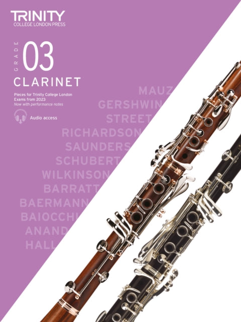 Book cover of: Trinity College London Clarinet Exam Pieces from 2023: Grade 3
