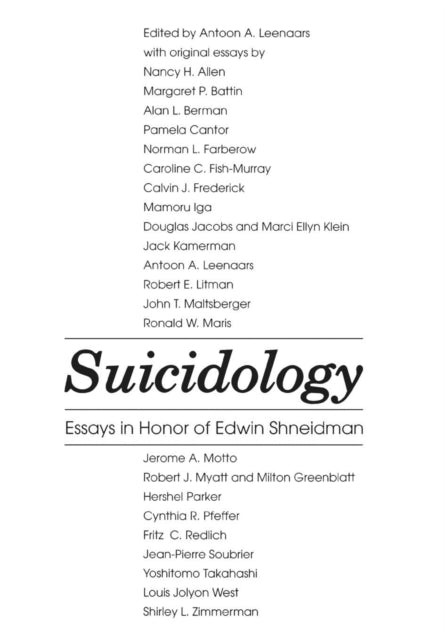 Book cover of: Suicidology. By: Edwin S. Shneidman