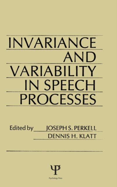 Book cover of: invariance and Variability in Speech Processes