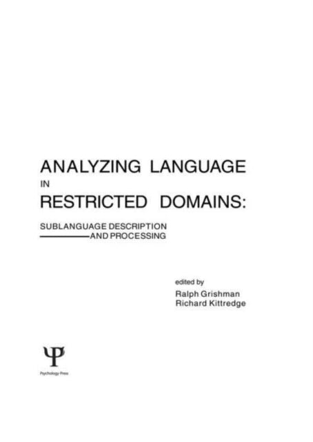 Book cover of: Analyzing Language in Restricted Domains