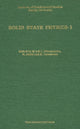Book cover of: Solid State Physics 1. By: M. A. K. L. Dissanayake
