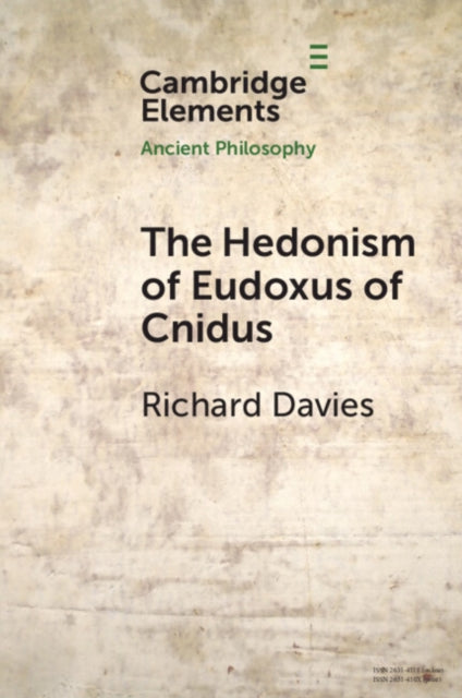 Book cover of: Hedonism of Eudoxus of Cnidus. By: Richard Davies