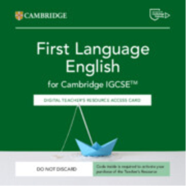 Book cover of: Cambridge IGCSE™ First Language English Digital Teacher's Resource Access Card