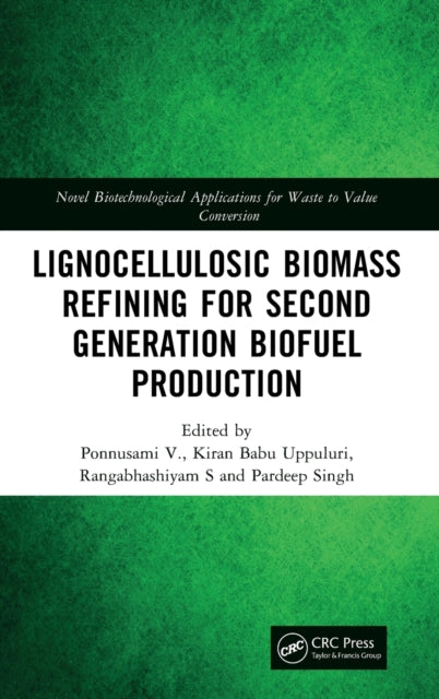 Book cover of: Lignocellulosic Biomass Refining for Second Generation Biofuel Production. By: V. Ponnusami