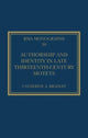 Book cover of: Authorship and Identity in Late Thirteenth-Century Motets. By: Catherine A. Bradley