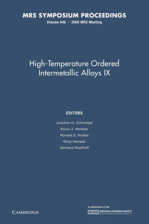 High-Temperature Ordered Intermetallic Alloys IX: Volume 646
