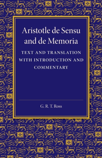 Book cover of: De sensu and De memoria. By: Aristotle