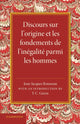 Book cover of: Discours sur l'origine et les fondements de l'inegalite parmi les hommes. By: Jean-Jacques Rousseau