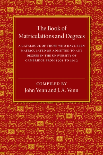 Book cover of: Book of Matriculations and Degrees. By: John Venn