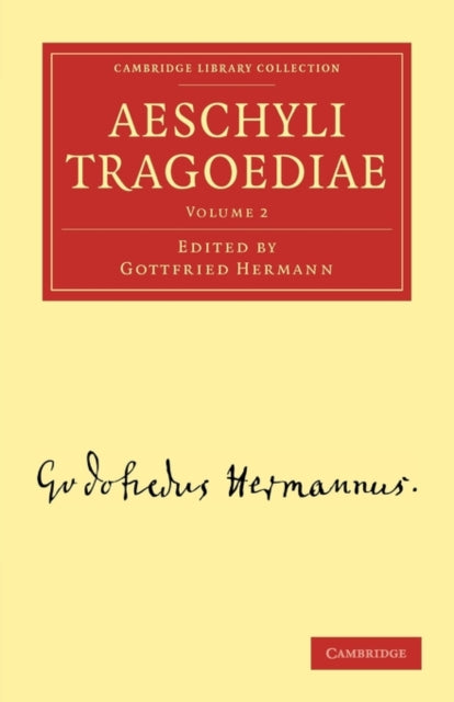 Book cover of: Aeschyli Tragoediae. By: Gottfried Hermann