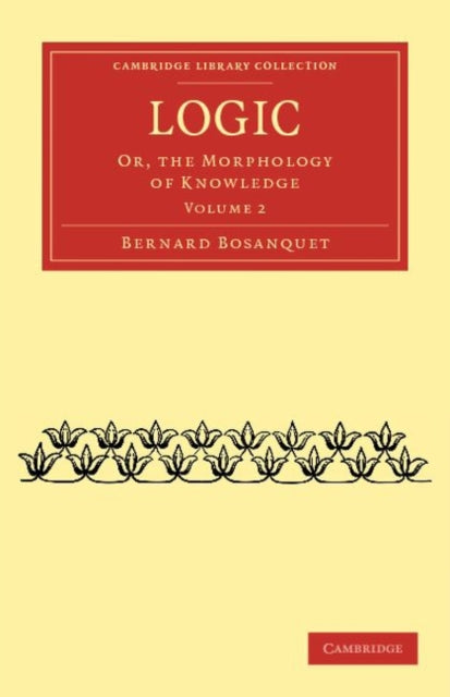 Book cover of: Logic. By: Bernard Bosanquet