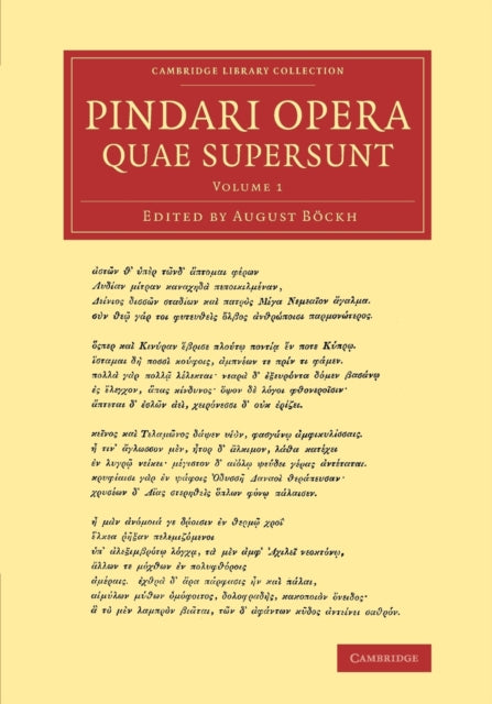 Book cover of: Pindari opera quae supersunt. By: August Böckh
