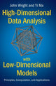 Book cover of: High-Dimensional Data Analysis with Low-Dimensional Models. By: Wright, John
