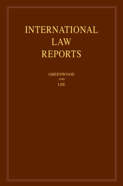 Book cover of: International Law Reports: Volume 184. By: Christopher Greenwood