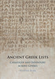 Book cover of: Ancient Greek Lists. By: Athena Kirk