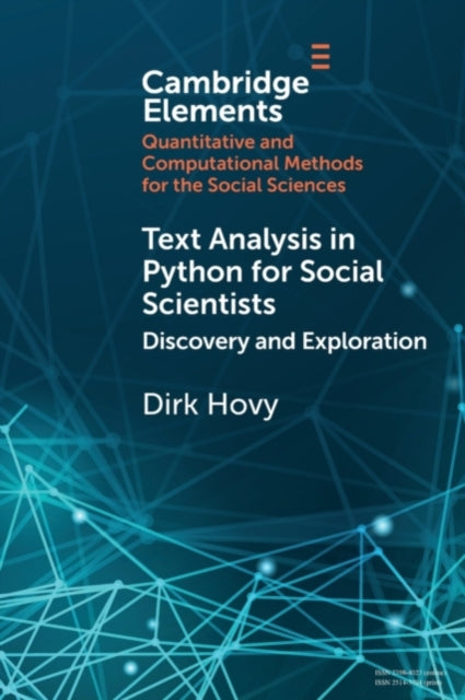 Book cover of: Text Analysis in Python for Social Scientists. By: Dirk Hovy