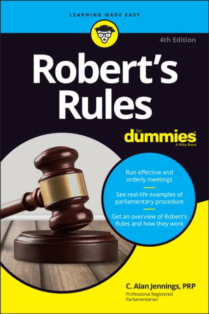 Book cover of: Robert's Rules For Dummies. By: C. Alan Jennings