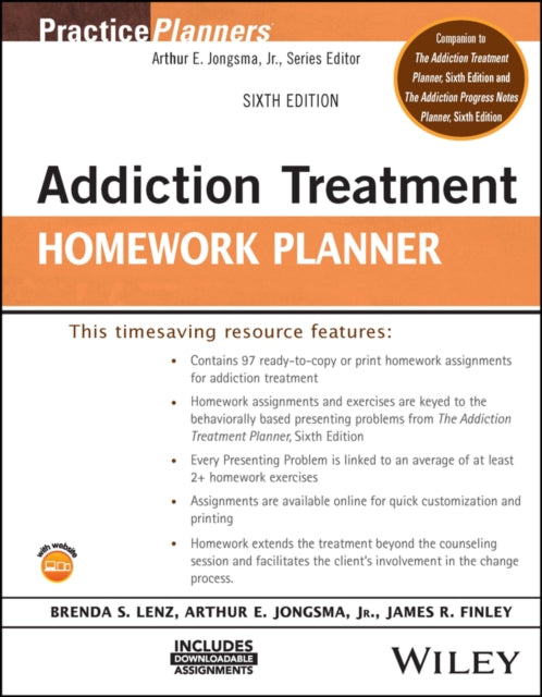 Book cover of: Addiction Treatment Homework Planner. By: Brenda S. Lenz