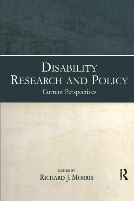 Book cover of: Disability Research and Policy. By: Richard J. Morris