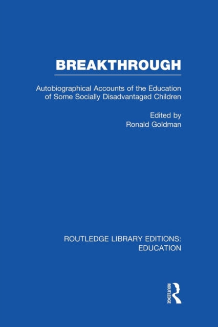 Book cover of: Breakthrough (RLE Edu M). By: Ronald Goldman