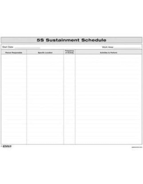 Book cover of: 5S Sustainment Schedule. By: Enna