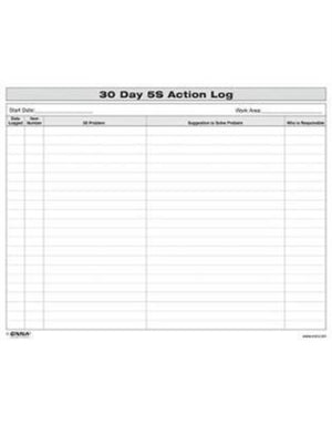 5S: 30 Day Action Log