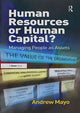 Book cover of: Human Resources or Human Capital?. By: Andrew Mayo
