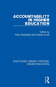 Book cover of: Accountability in Higher Education. By: Peter Sheldrake