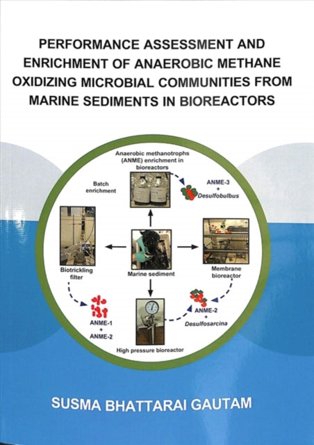 Book cover of: Performance Assessment and Enrichment of Anaerobic Methane Oxidizing Microbial Communities from Marine Sediments in Bioreactors. By: Susma Bhattarai Gautam