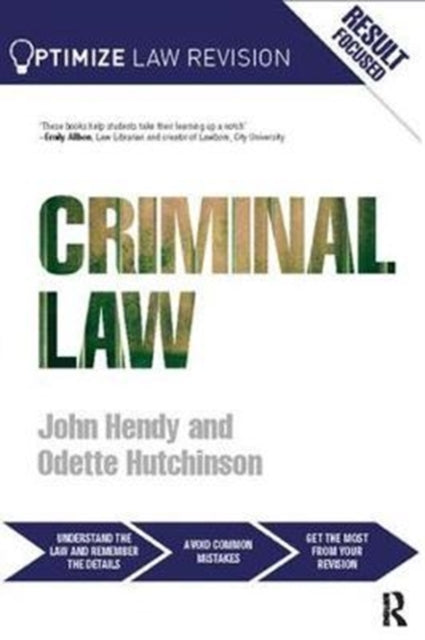 Book cover of: Optimize Criminal Law. By: John Hendy