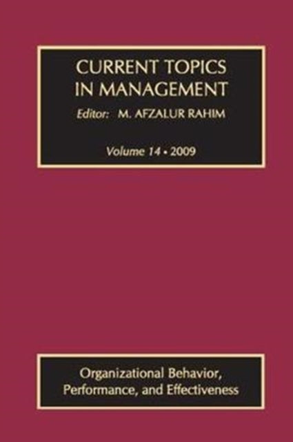 Book cover of: Current Topics in Management. By: M. Afzalur Rahim