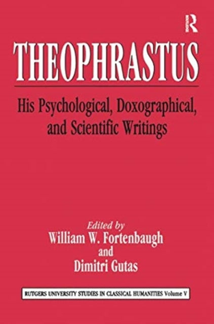 Book cover of: Theophrastus. By: William Fortenbaugh