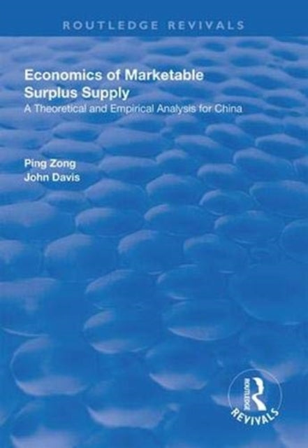 Book cover of: Economics of Marketable Surplus Supply