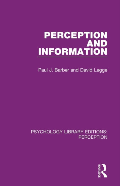 Book cover of: Perception and Information. By: Paul J. Barber