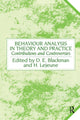 Book cover of: Behaviour Analysis in Theory and Practice. By: Derek E. Blackman