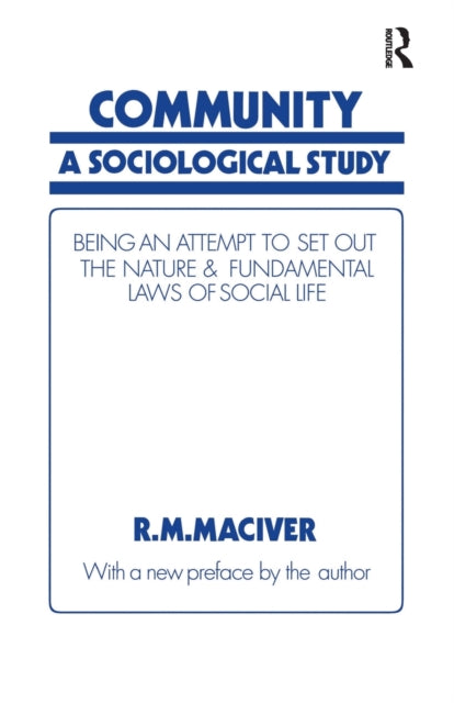 Book cover of: Community. By: Robert M. MacIver