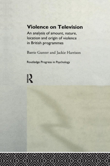 Book cover of: Violence on Television. By: Barrie Gunter